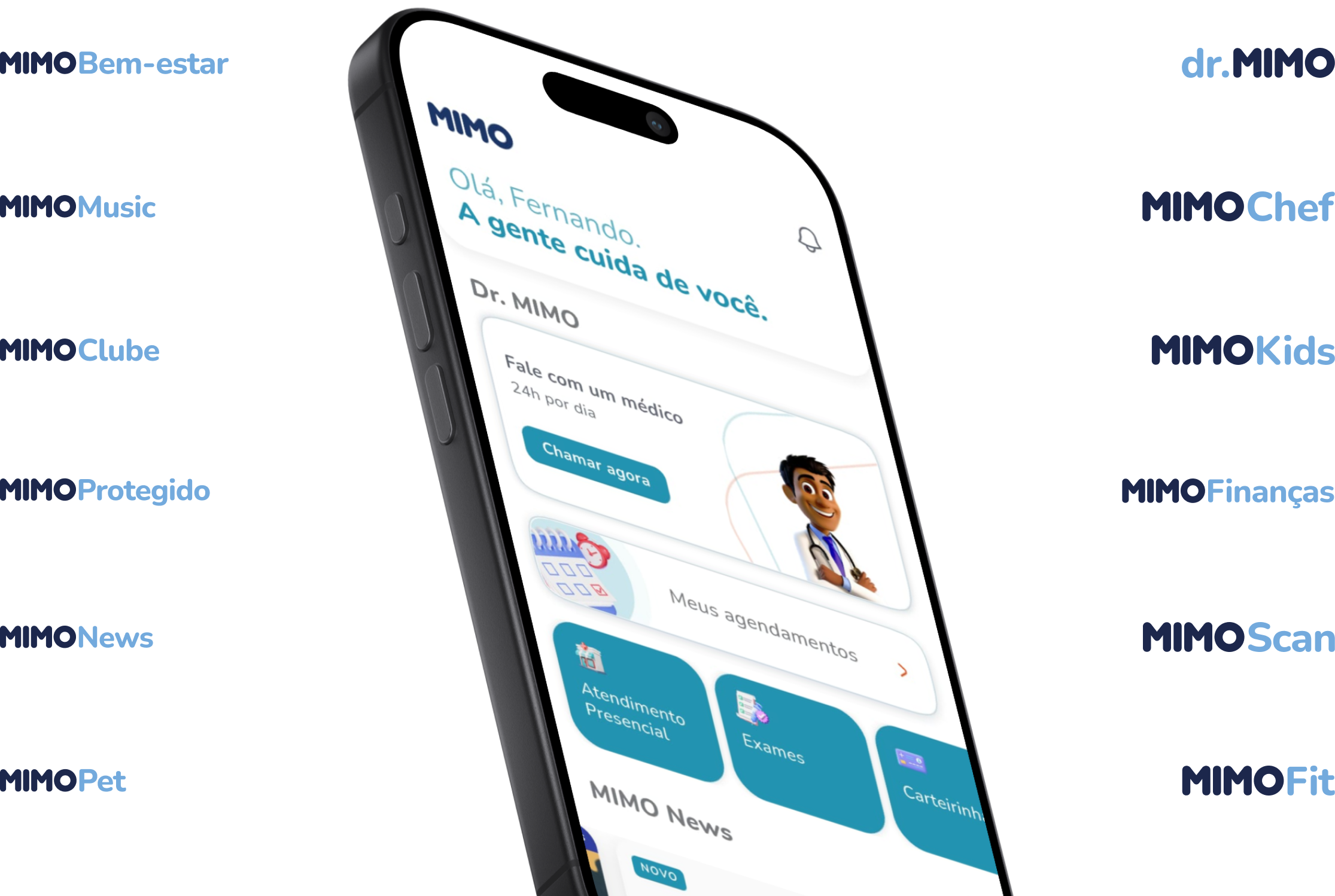 Aplicativo MIMO mostrando o ecossistema de benefícios